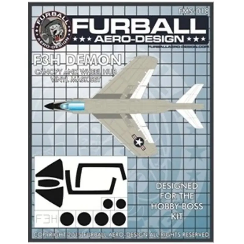 Favoriet Canopy and Wheel Hub Masks for the McDonnell F3H-2 Demon (designed to be used with Hobby Boss kits)