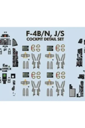 Bestel Nu Sticker McDonnell F-4B/N, F-4J/S Phantom Cockpit Detailing Set alleviates the tedious task of cockpit painting. This set include