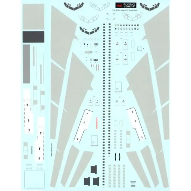 Beste Prijs Sticker Boeing 707 Detail Sheet (Gray Inspar Panels) Decal