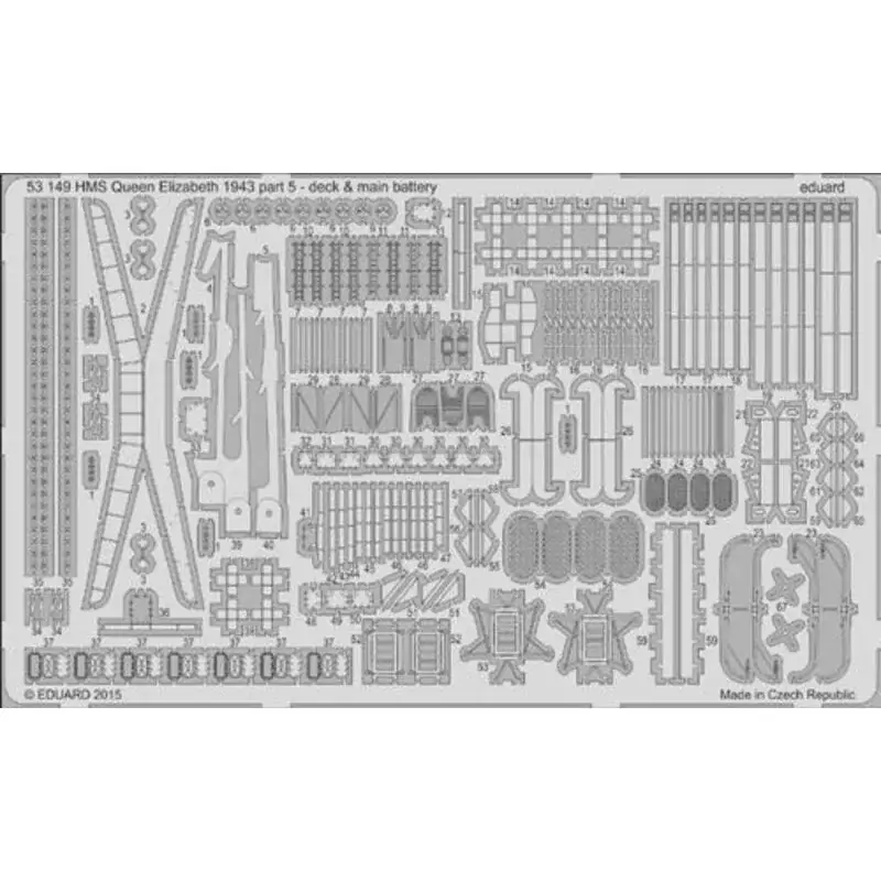 Actieprijs HMS Queen Elizabeth 1943 pt 5 - deck & main batteries (designed to be used with Trumpeter kits)