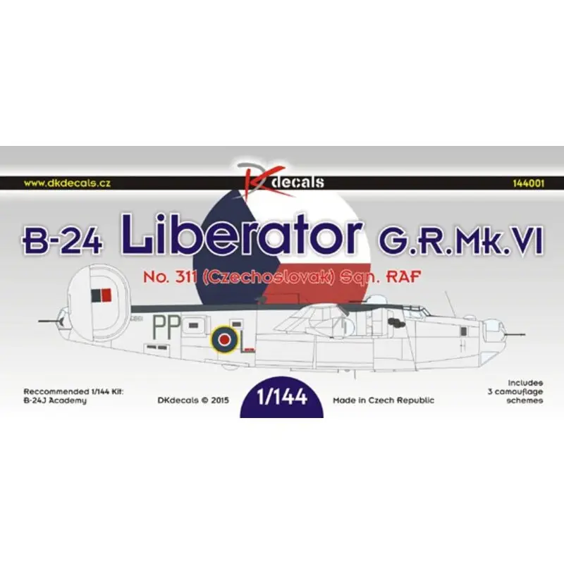 Gereduceerde Prijs Sticker Consolidated Liberator GR.VI of No.311 (Czechoslovak) Sq. RAF (3 camo schemes)