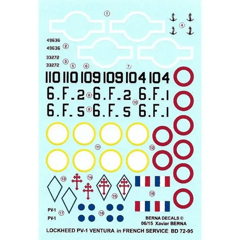 Gratis Retour Sticker Lockheed PV-1 Ventura French Navy Decal