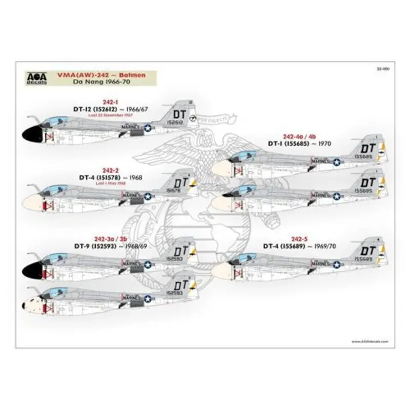 Sticker GRUMMAN INTRUDERS FROM THE BEACHUSMC A-6A Intruders in the Vietnam War Decal Gecertificeerd