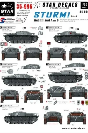 Tijdelijk Beschikbaar Sturm 4. StuG III Ausf B. Abt 190, 191, 197, 244, GD, SS-LAH on the Eastern Front 1941-42