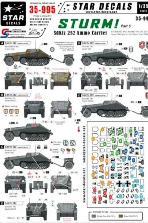 Sturm 5. SdKfz 252 Ammo Carrier. StuG.Bat 660, StuG.Abt 186, 190, 201, 203 Decal Rechtstreeks Van De Fabrikant