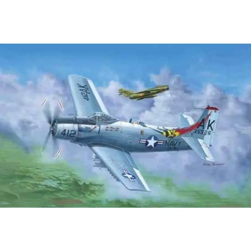 Douglas A-1H AD-6 Skyraider Schaalmodel Hoge Kwaliteit