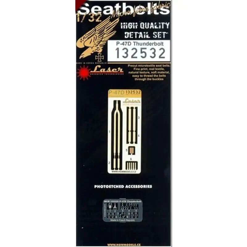Republic P-47D Thunderbolt Seat Belts (laser) (designed to be used with Hasegawa, Revell and Trumpeter kits) Koop Online