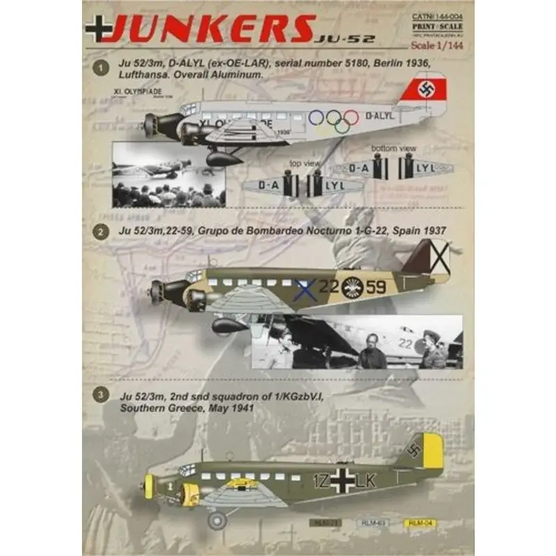 Sticker Junkers Ju 52 Decal Uitverkoop