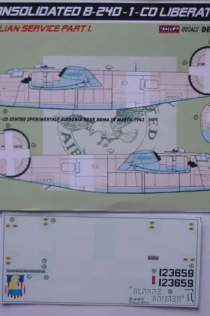 Sticker Consolidated B -24D- 1 -CO Italian PtIdesigned to be used with Academy, Hasegawa and Minicraft kits Must-Have