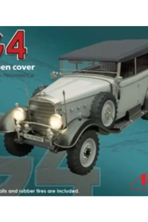 Flitsaanbieding Type G4 with open cover , WWII German Staff Car Figuren