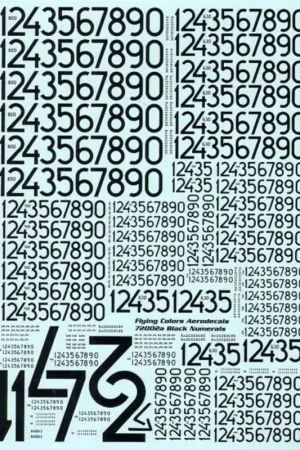 Sticker modern black numerals as used by the Swedish Air Force since 1963 Decal Direct Verzonden