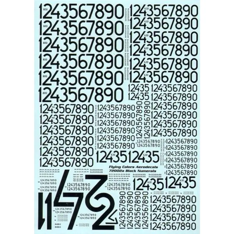 Sticker modern black numerals as used by the Swedish Air Force since 1963 Decal Direct Verzonden