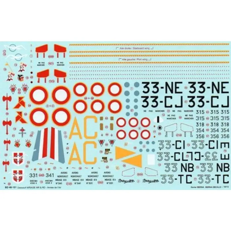 Flitsaanbieding Sticker Dassault Mirage IIIR - IIIRD Decal