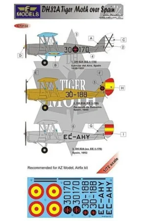 Sticker de Havilland Tiger Moth DH.82A over Spain Decal Dagaanbieding