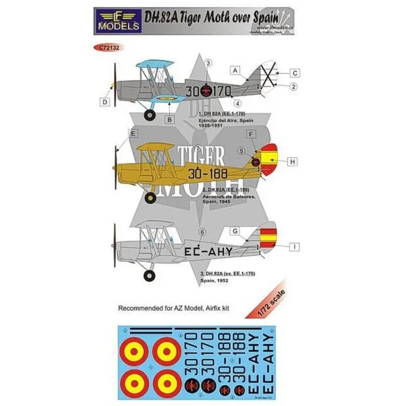 Sticker de Havilland Tiger Moth DH.82A over Spain Decal Dagaanbieding
