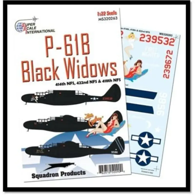 Sticker Northrop P -61B Black Widow 414th , 418th / 422nd NFS Decal Shop Nu