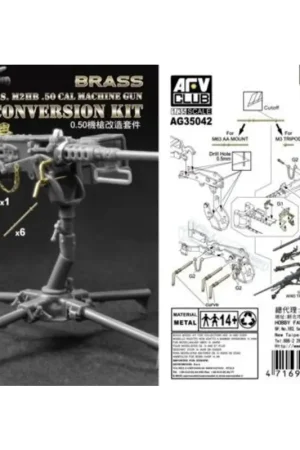 M2HB .50 Cal Machine Gun Brass Conversion Kit Schaalmodel Fabrieksprijs