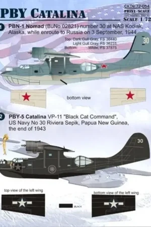 Sticker PBY Catalina The complete set 2. PBY-5; PBN-1; OA-10A; Decal Tijdelijk Beschikbaar
