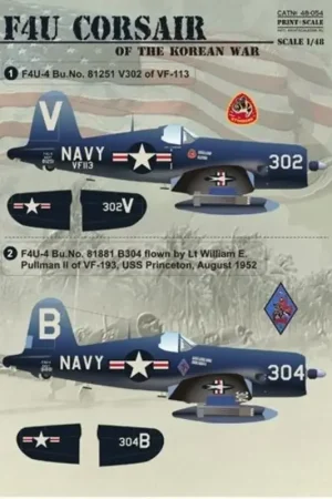 Sticker Vought F4U-4/AU-1 Corsairs Of The Korean War Decal Superprijs