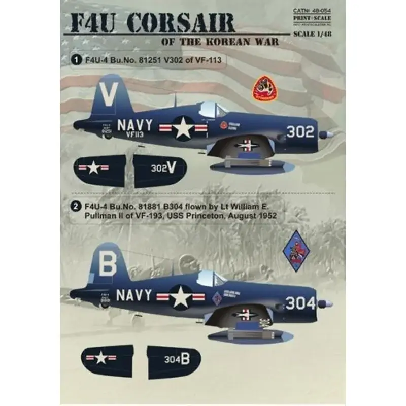 Sticker Vought F4U-4/AU-1 Corsairs Of The Korean War Decal Superprijs