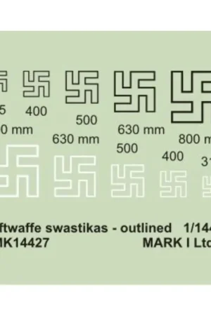 Betrouwbaar Sticker Luftwaffe Swastikas, Outlined (size: 315;400;500;630;800 mm), 2 sets Decal