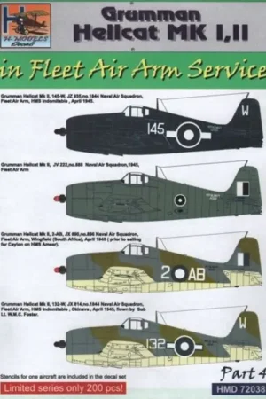 Sticker Grumman Hellcat Mk.I, Mk.II in Fleet Air Arm Service Decal Direct Beschikbaar