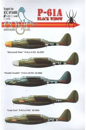 Sticker Northrop P-61A Black Widows 1/32 - Eagle Cal G32148 Decal Op = Op