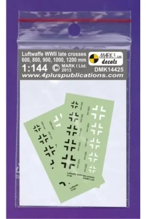 Sticker Luftwaffe / German Crosses (Balkenkreuz) late-type (size 600 800 900 1000 1200 mm) 2 sets 1/144 - 1 Mark K14 Guide Uitverkoop