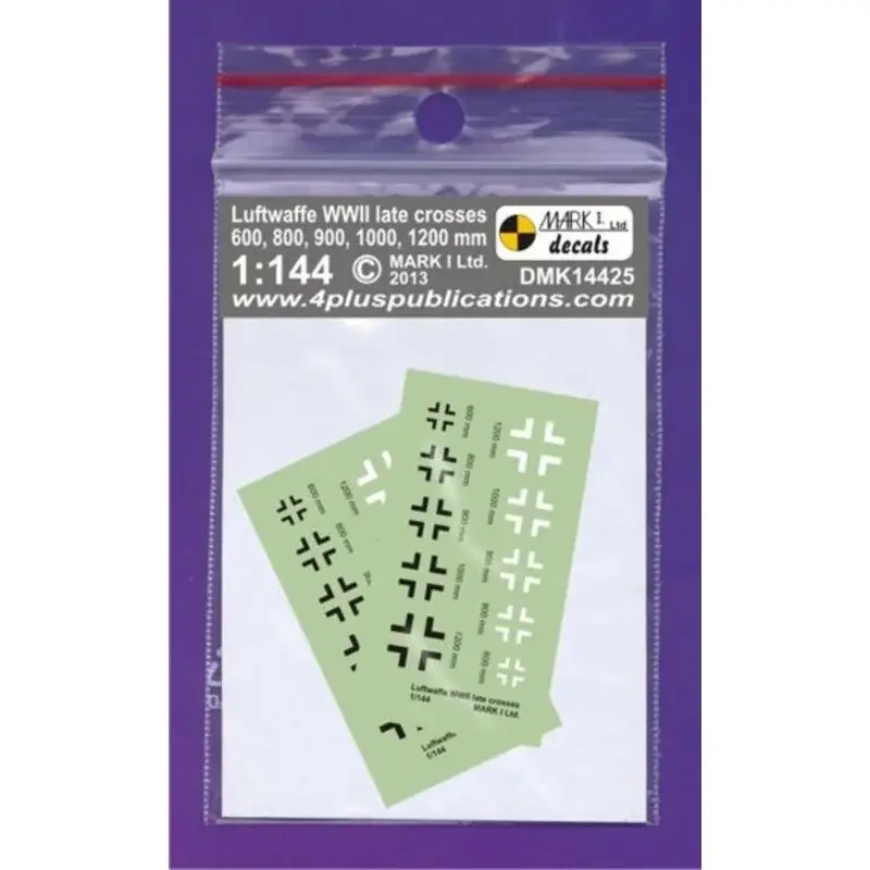 Sticker Luftwaffe / German Crosses (Balkenkreuz) late-type (size 600 800 900 1000 1200 mm) 2 sets 1/144 - 1 Mark K14 Guide Uitverkoop
