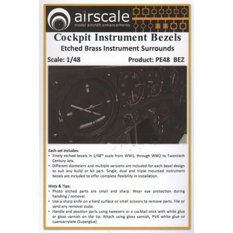 Laatste Versie Instrument Bezels. German, RAF, U.S. instrument bezels - Covers MOST eras - WWI to Jets - Fine embossed etching for mounting stu