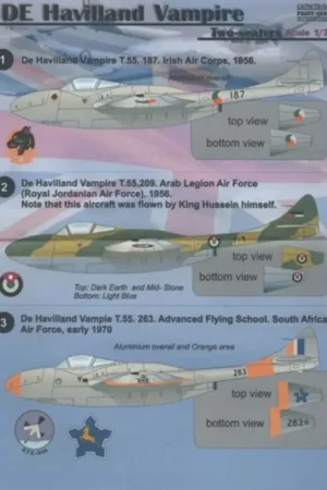 Betrouwbaar Sticker de Havilland Vampire Decal