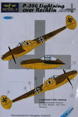 Op = Op Sticker Lockheed P-38G Lightning over Rechlin (designed to be used with Hasegawa and Eduard kits)
