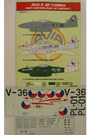 Sticker Avia S-92 Turbina (Czechosl.) Part II. Decal Nu Kopen