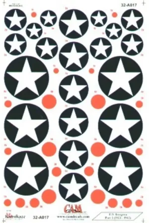 Sticker U.S. National Insignia Part 1. From 1923 to 1942. White star on blue disc, with or without red dot Bestel Nu