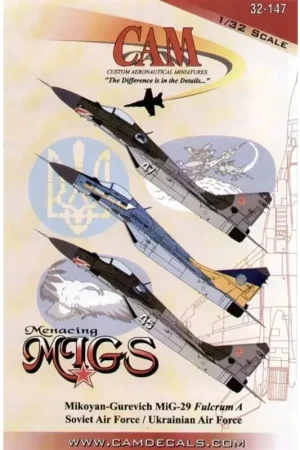 Meest Verkocht Sticker Mikoyan MiG-29 Fulcrum (3) White 45 and White 47 120th IAP Soviet Air Force 1993 with shark mouth, Ukranians Knights Dem