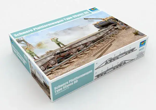 Trumpeter 1/35 German IIWW Schwere Plattformwagen Type SSyms 80 Tijdelijk Beschikbaar