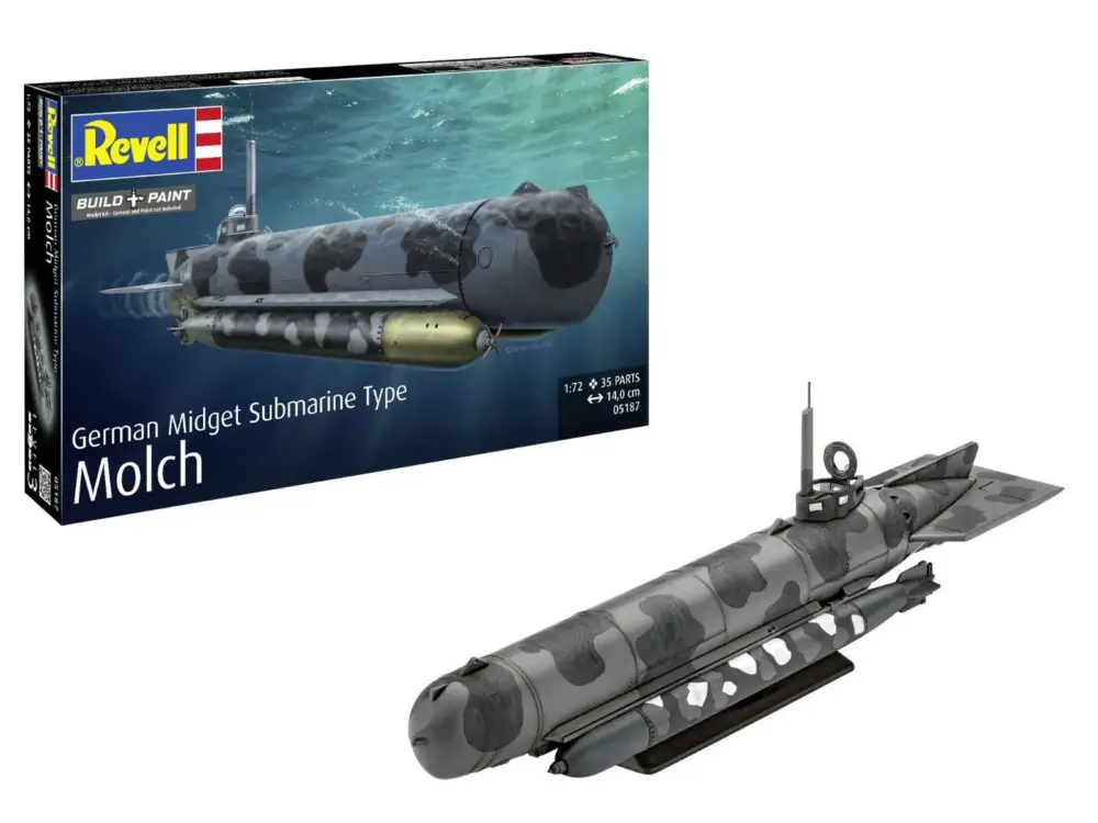 Revell - 1/72 German Midget Submarine Type Molch (05187) Korting