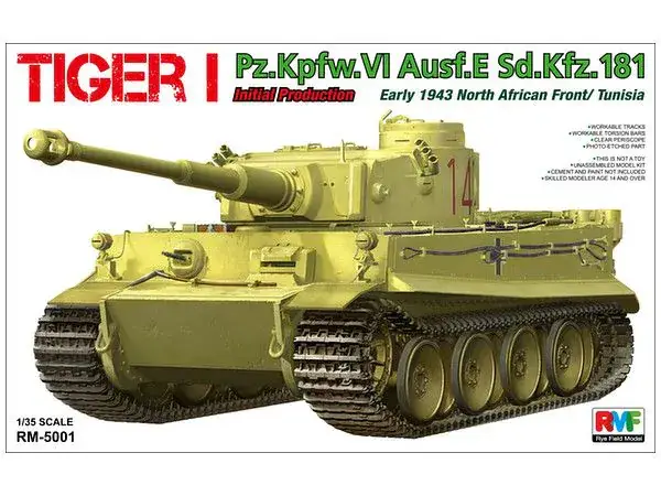 Bestseller RYE Field Models 1/35 Tiger I Initial Production Early 1943 North African Front / Tunisia