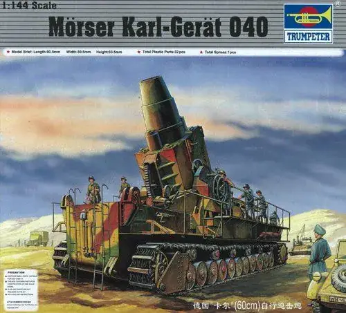 Trumpeter 1/144 Modellino Carro armato Morser Karl-Gerat Lage Prijs