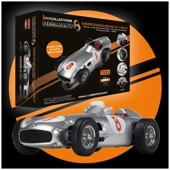 IXO Collection - 1/8 Mercedes Benz W196 NR. 8 (Juan Manuel Fangio) Gratis Retour