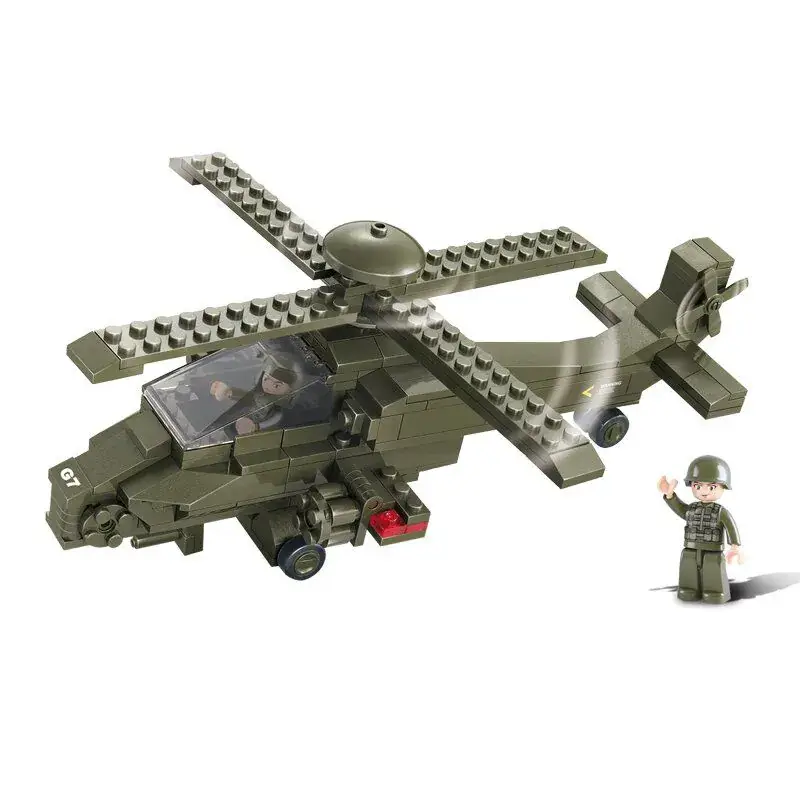 Korting Sluban Army Militair Helicopter bouwstenen set (M38-B0298)