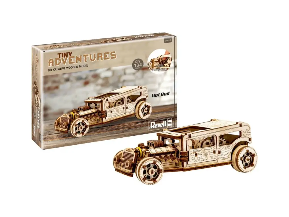 Finale Uitverkoop Revell Tiny Adventures - Hotrod (houten bouwset)