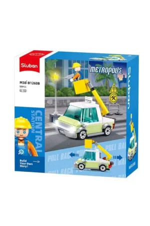 Sluban Metropolis reparatie wagen bouwstenen set Snelle Levering
