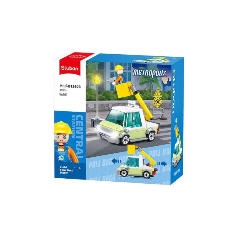 Sluban Metropolis reparatie wagen bouwstenen set Snelle Levering