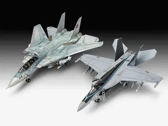 Hoge Kwaliteit Revell F/A-18E Super Hornet & Maverick`s F-14D Tomcat