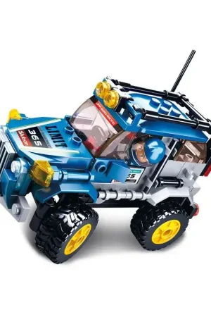 Populair Sluban Off-Road Vehicle blue bouwstenen set (M38-B0663C)