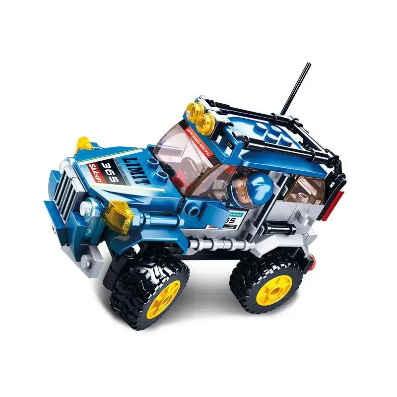 Populair Sluban Off-Road Vehicle blue bouwstenen set (M38-B0663C)